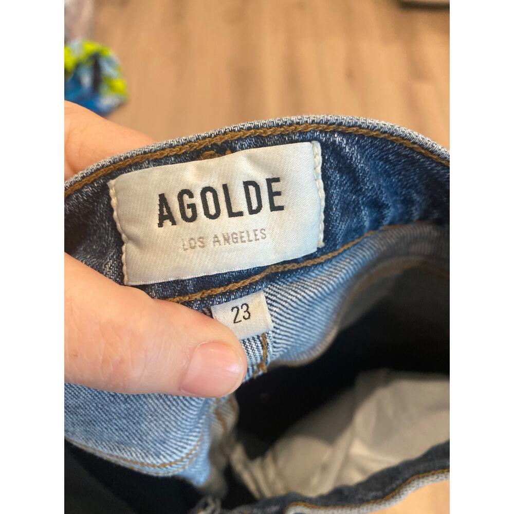 AGOLDE Kye Mid-rise Straight Crop Jean Blue Size 23 - Picture 3 of 4